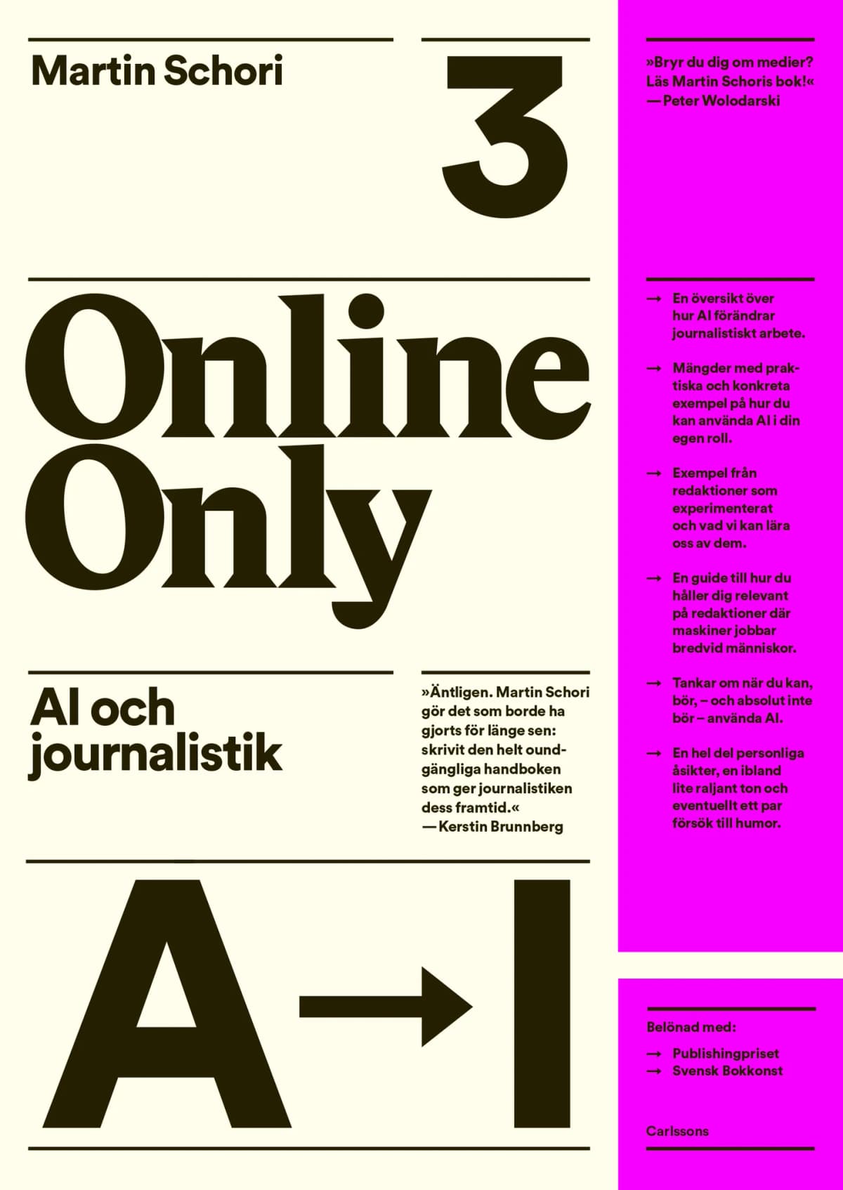 Omslag: Online Only 3 — AI och journalistik av Martin Schori